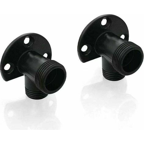 Kit d'installation noir mat pour connecter le tuyau pour robinet apparent, système de douche extérieur, mitigeur thermostatique, conversion encastré en surface NPT 1/2 mâle par G 3/4 mâle, 2 pcs