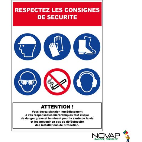 Panneau respectez les consignes de sécurité 460x320mm - 4301006 (1/2)