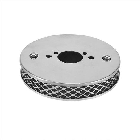 unidad de filtro de aire cromado tipo panqueque de alto flujo para carburadores SU HS2 de 1,25 pulgadas (14 x 3 cm) (1/5)