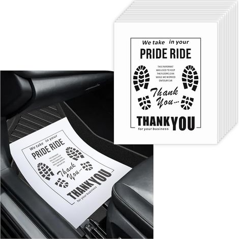 Paper Car Floor Mats Foldable with Graffiti Shoe Footprints, Paper Car Mats for Cars, SUVs, Trucks (1/5)