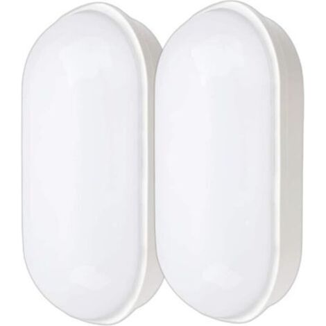 LED Lampe de Cave, 20W 2200LM Plafonnier Ovale, IP55 étanche Lumière Humide Lampe Murale, Blanc Neutre Lampe d'extérieur Pour Escaliers Salle de Bain Garage Couloir Atelier Jardin Balcon 2pcs (1/5)