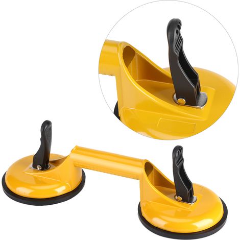 Ventouse Double Professionnelle - Plaque Aluminium pour Levage de Vitre et Retrait de Bosses (75kg/60kg, 324mm) (1/5)