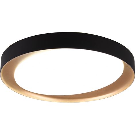 Plafonnier LED en plastique noir ou doré avec télécommande 24 W (1/5)