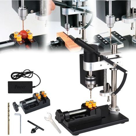 Perceuse à colonne 250 W Mini perceuse d'établi 7 vitesses réglables Mandrin 0,3-4 mm 50 mm Hauteur réglable Métal, bois, acrylique, aluminium (1/5)