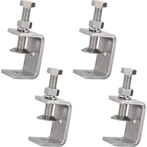 Juego de 4 pequeñas abrazaderas en C de acero inoxidable, de 15 a 38 mm, de acero inoxidable, juego de abrazaderas en C para soldadura, carpintería, montaje doméstico y trabajos en madera. (1/4)