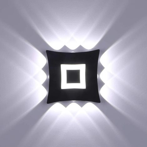 Aplique de pared LED COB moderno de 18 W para uso interior/exterior, resistente al agua IP65, de aluminio, luz blanca fría de 6000 K, ideal para jardín, pasillo o dormitorio, color negro. (1/5)