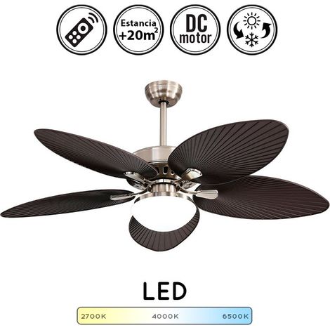 Ventilador Dc Borasco 24w Niq/marron 5 Asp.6 Vel 132d 2950lm Remoto.memor.y Temp.3000-4000-6000k (1/5)