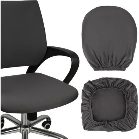 Housse de Chaise de Bureau Noir, Lavable Housse Fauteuil Bureau, Élasticité Housse Chaise Bureau, Convient à la Plupart des Chaises de Bureau de 38 à 48 cm (1/5)