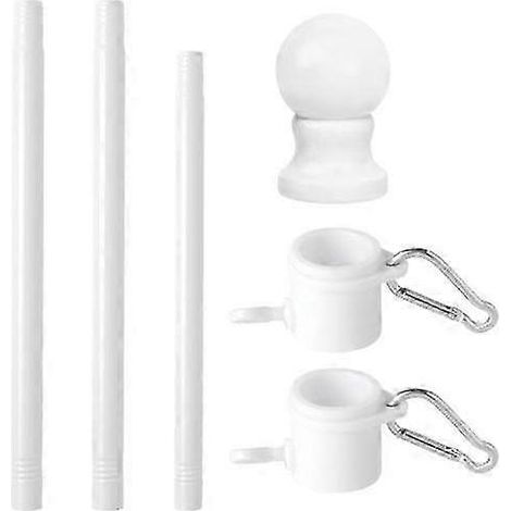 Kit de mât de drapeau en acier inoxydable avec anneau pivotant anti-nœuds, mât de drapeau portable pour extérieur, toutes saisons, hauteur réglable (1/5)