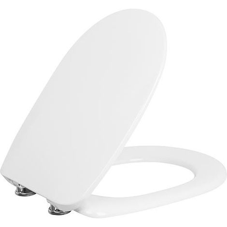 Abattant Piorini, blanc softclose, en duroplast charnière en inox (1/5)