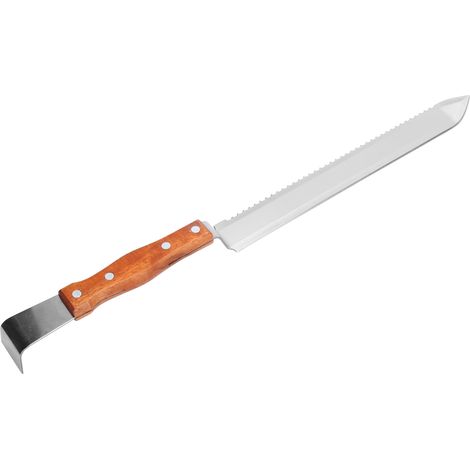 Mehrzweckmesser aus Edelstahl zum Honigschneiden, Imkerschaber mit Holzgriff (1/5)