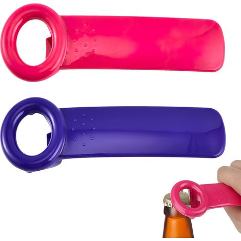 Abridor de botellas sencillo y original, juego de 2, adecuado para personas con artritis, abridor de botellas para la artritis, abridor de botellas de cerveza, adecuado para ancianos, niños y mujeres. (1/5)