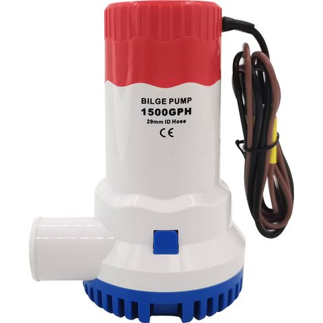 Pompe à eau submersible haute capacité 1500 GPH pour applications marines et yachts, 12/24 V, pièces détachées pour camping-cars - 24 V - Pompe à eau submersible (1/4)