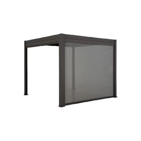 Store déroulant latéral Habrita PERBIELECR30 pour pergola bioclimatique motorisée PER 3040 ELEC et PER 3060 ELEC côté 3m gris (1/4)