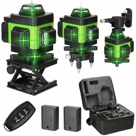 autres – Niveau laser 4D 16 lignes – Auto-nivelant 3° – Batterie lithium rechargeable – Précision ±0,2 mm/10 m – Portée 25 m – IP54 (1/5)