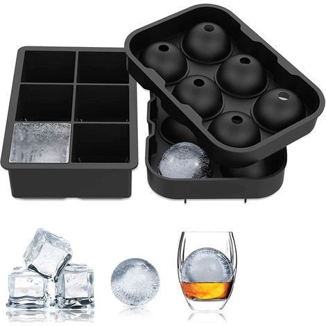 Bac à glaçons en silicone à six compartiments - Moule à glaçons réutilisable à démoulage facile (1/5)