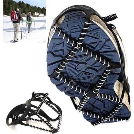 Agarres antideslizantes para hielo,1 par de agarres universales para nieve,caminatas y trote en invierno (se adaptan a tallas de la 35 a la 43) (1/3)