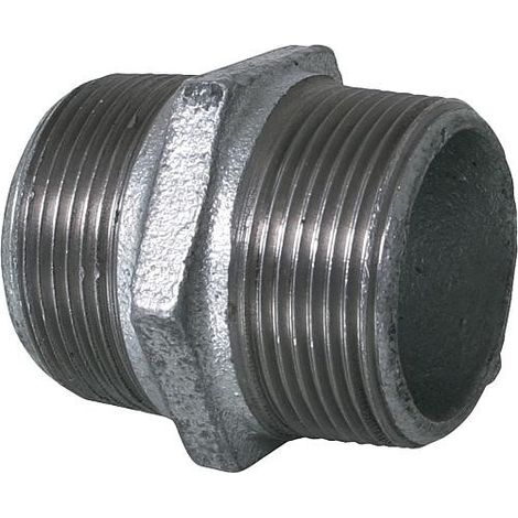 Raccord en fonte malleable galva Nr.281 Double nipple avec filet droit et gauche diam. 3/8" (1/3)
