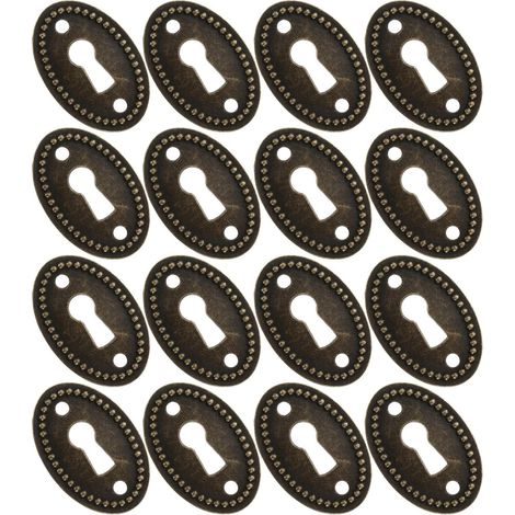 Cache-serrures ovales vintage Baluue, lot de 16, en alliage zinc (1/5)