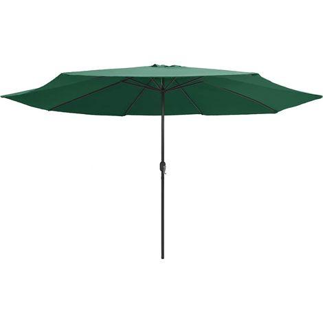 Ombrellone Parasole da Giardino con Palo in Metallo 390 cm Verde (1/5)