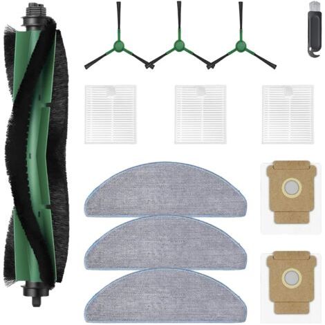 1 Kit Accessoire Aspirateur Robot, 1 Brosse Principale, 3 Serpillères, 3 Filtres, 3 Brosses Latérales, 2 Sacs À Poussière (1/5)