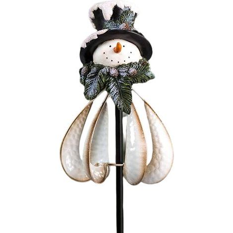 Décorations de Noël extérieures en résine de fer, guirlandes lumineuses solaires alimentées par éolienne, douilles de sol robustes, faciles à installer, résistantes aux intempéries. (1/5)