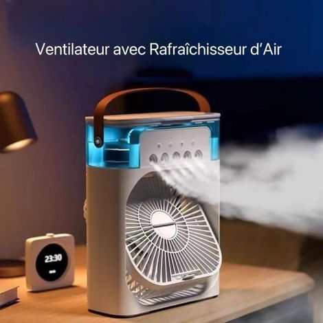 Mini Ventilateur 3-en-1 - Blanc - USB - Silencieux - 3 Vitesses - LED (1/5)