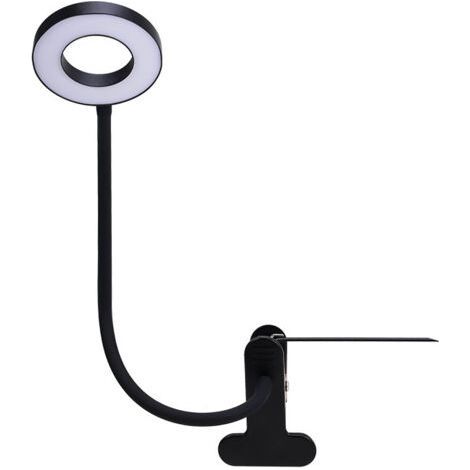 LED Clip-on Desk Lamp 360° Flexible Clip-on Reading Lamp USB LED Desk Lamp for Studying and Working, Black (1/5)