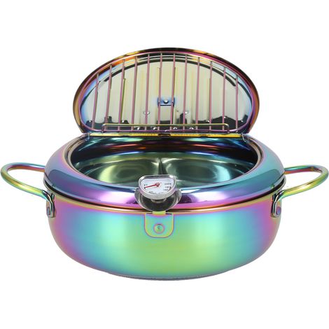 Friteuse en acier inoxydable avec thermomètre 3,2 L, casserole antiadhésive pour friture profonde, accessoire de cuisine (1/5)