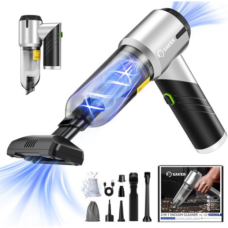 Aspirateur Portable Sans Fil - 17000 Pa - Moteur Sans Balais - Rechargeable USB-C - Pliable - Pour Voiture Bureau Maison Animal - 1 Pièce (1/5)