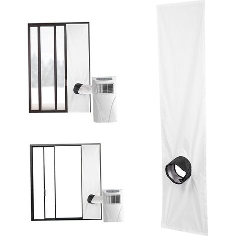 Guarnizione per finestra del condizionatore d'aria，Clima interno fresco，Regolabile e universale，Lunghezza 300 cm，Nero e bianco (1/5)