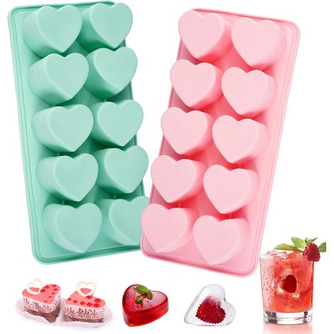 2-Piece Heart-Shaped Silicone Molds, Heart-Shaped Silicone Pastry Mold (1/5)
