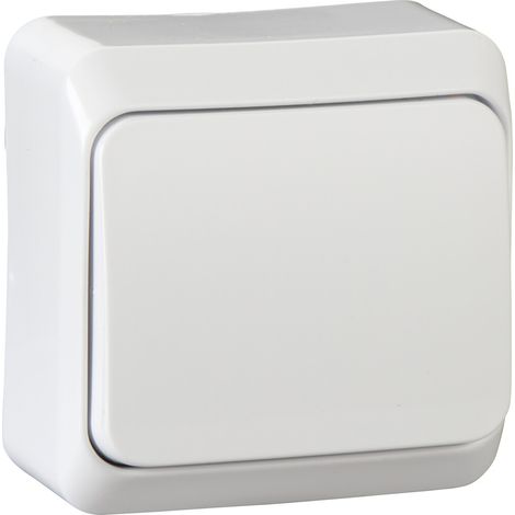 Interrupteur unipolaire en saillie, blanc Prima
