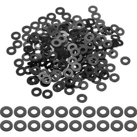 240 Pcs Rondelles Plates PVC M4 Grommets Joint En Plastique Noir (1/5)