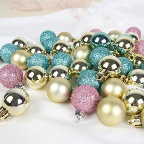 Boules Décoratives Noël - Diamètre 3 cm - Lot de 49 Pièces Colorées et Pailletées (1/4)