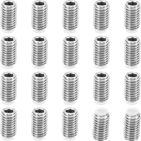 20 Paquet M8x14mm Nylon Pointe Sans-tête Vis 304 Inox Acier (1/5)
