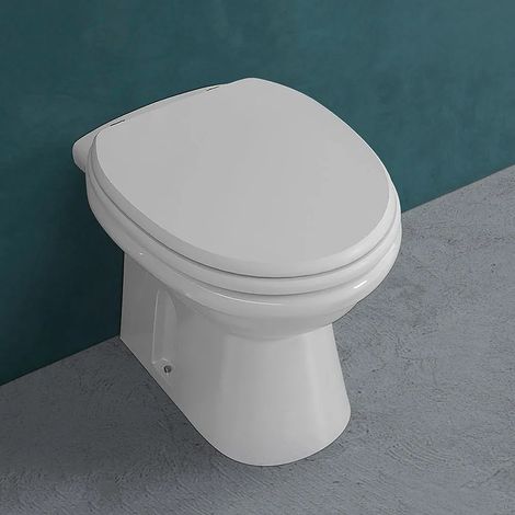 Vaso singolo tradizionale bianco lucido con scarico a muro Karla (1/5)