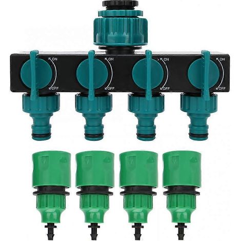 Raccord en Y 4 voies pour tuyau d'arrosage avec filetage FNPT DN20/DN25 et connecteur rapide 1/4" pour l'irrigation (1/5)