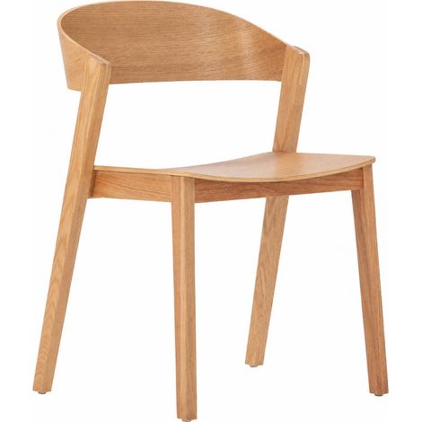 Chaise en chêne naturel au dossier courbe - Naturel (1/5)