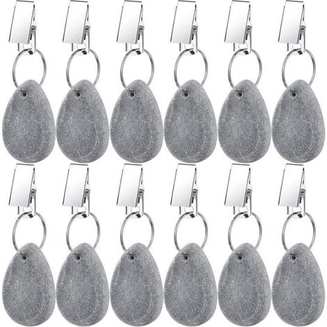 Lot de 12 poids de nappe extérieurs avec pinces acier, clips lestés pour table, famille, fête, camping, mariage, jardin (1/5)