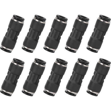 10 Pièces Raccords Pneumatiques Droits 6mm - Connexions pour Tuyaux d'Air