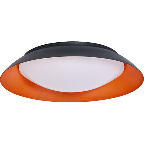 LEDVANCE LED Orbis Plate, noir-orange, 45W, 2200lm, 3000K, 480mm, blanc chaud convivial 830, dimmabsur 3 niveaux par coup de pied, protection IP20, vis de montage et chevilles incluses