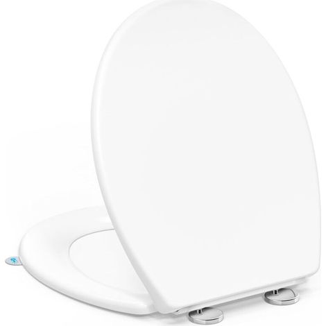 YEAUPE PRO Abattant WC Universel Forme O avec Frein de Chute, Lunette de Toilette Blanche Universelle, Facile à Nettoyer, Peut Supporter 150 Kg, Blance, 44,6 37,2 5,2 CM