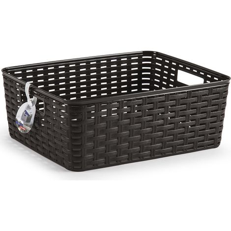 Cesta de almacenamiento organizador Rattan mimbre 12 Litros Wengue