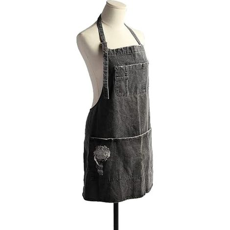 Grembiule morbido e confortevole - modello unisex regolabile con pettorina e 5 tasche, un accessorio indispensabile in cucina - nero. (1/4)