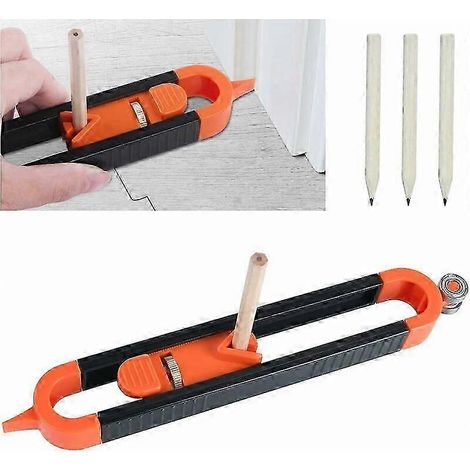 Calibre de contour avec mécanisme de verrouillage, outil de profilage, règle de mesure pour le travail du bois, calibre de contour pour reproduire des contours irréguliers, cadeau pour menuisiers (1/5)