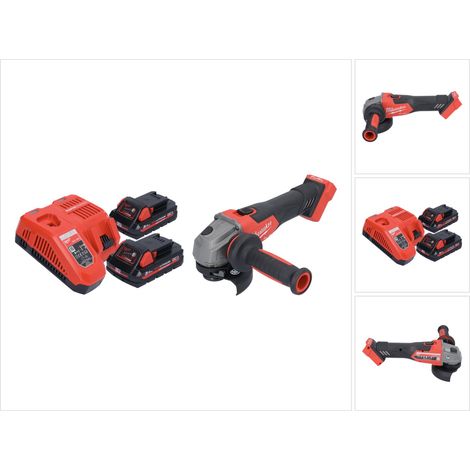 Milwaukee M18 FSAG115X-302 Amoladora angular sin cable 18 V 115 mm sin escobillas + 2x batería recargable 3,0 Ah + cargador