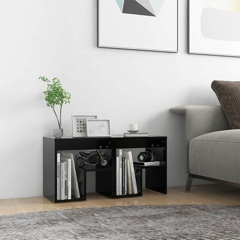 vidaXL Comodini 2 pz Neri 40x30x40 cm in Legno Multistrato