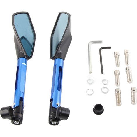 1 paire de rétroviseurs moto bleus, accessoires de modification pour motocyclette (1/5)