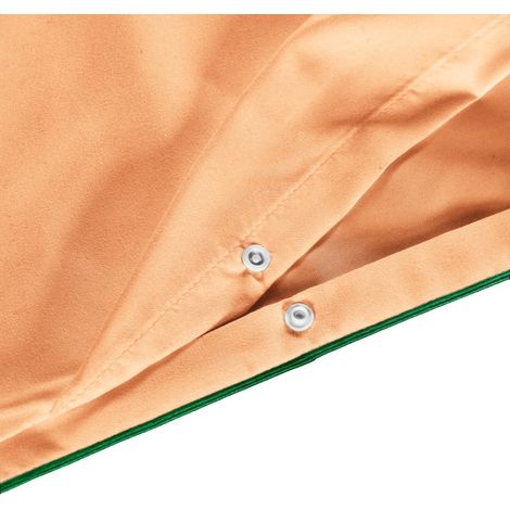 Parure de lit Basic 140x200 abricot passepoil vert bouteille (1/5)